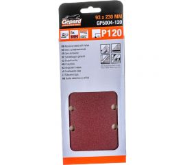 Шлифлист самосцепляющийся 5 шт, 93x230 мм, Р120 GEPARD GP5004-120 