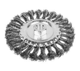 Щетка-крацовка дисковая, плетенная стальная проволока, 125 мм, М14 GROSSMEISTER 021128002 