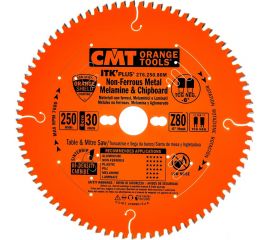 Диск пильный по алюминию (250x2.6/1.8x30 мм; Z80; TCG NEG -6) CMT 276.250.80M 