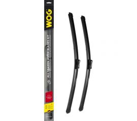 Комплект всесезонных бескаркасных бесшумных щеток стеклоочистителя (2 шт; 24""/600 мм; 20""/500 мм""; Push Button) WOG WGC1416 