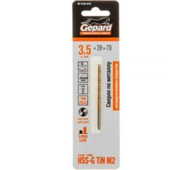 Сверло спиральное по металлу 3.5x39x70 мм, HSS TIN Gepard GP1335-070 