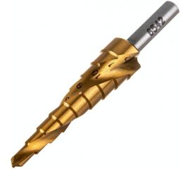 Сверло ступенчатое по металлу SPIRAL HSS-TiN 4-12х1/70 мм D.BOR SDSP-TIN-04-12-06 