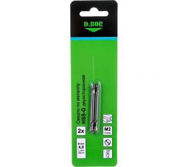 Сверло по металлу шлифованное двухстороннее HSS-G 4х14х55 мм, 2 шт D.BOR D-TD-DE-HSS-040-02 