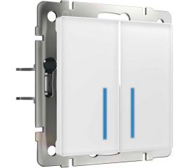 Сенсорный двухклавишный выключатель с подсветкой WERKEL W4520001 1000 Вт белый a057677 