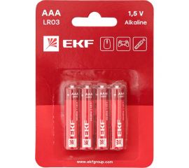 Алкалиновая батарейка EKF типа ААА(LR03) блистер 4шт. LR03-BL4 