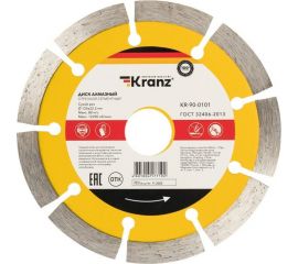 Диск алмазный отрезной сегментный (125x22.2x1.8x10 мм) KRANZ KR-90-0101 