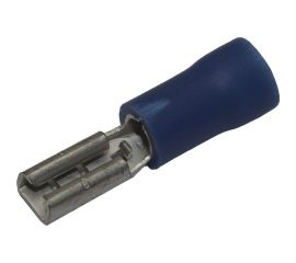 Плоский изолированный наконечник KLR RRD-2288 с манжетой мама 2,8x0,8 Синий НУ=100шт 6502288 