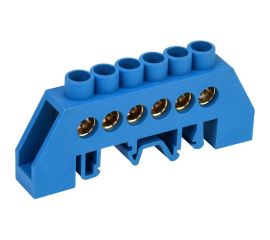 Нулевая N шина в комбинированном синем изоляторе на DIN-рейку REXANT 8x12 мм 6 групп 11-2312 