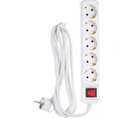 Электрический удлинитель ЭРА U5es3m3x1,5 с заземлением, с выключателем 5 розеток 3м ПВС 3x1,5мм2 16А Б0044044 