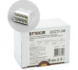 Монтажная 8-проводная клемма STEKKER с пастой для 1-жильного проводника, ld2273-248, 39945 