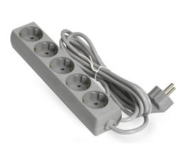 Удлинитель ExeGate ECE-5-1.8G 5 евророзетки с заземлением, 1.8м, серый 285820 