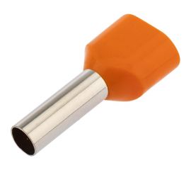 Штыревой втулочный изолированный наконечник REXANT F-12 мм 2x4 мм2 НШВи2 4.0-12 оранжевый 10 шт 06-0411-A 