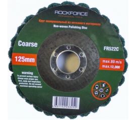 Круг зачистной абразивный (125x22.2 мм; зеленый; max об/мин 12000; мягкий) ROCKFORCE RF-FR522C 