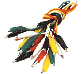 Зажимы крокодилы REXANT 5 А 40 мм с проводом 5 цветов 10 пар 16-0036 