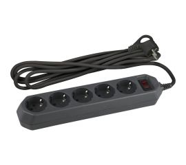 Сетевой фильтр ЭРА USF-5es-3m-B черный с заземлением 3x0,75мм2, с выкл, 5гн, 3м Б0019034 