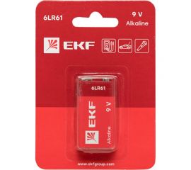 Алкалиновая батарейка EKF 9V 6LR61 блистер 1шт. 9V-BL1 