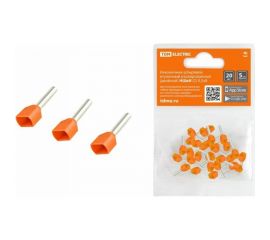 Штыревой втулочный наконечник TDM изолированный, двойной НШвИ 2 0,5×8 20шт SQ0568-0047 