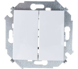 Двухклавишный выключатель Simon 16А, 250В, винтовой зажим, белый 20 1591398-030 