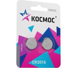 Элемент питания КОСМОС CR2016 3V Lithium 2BL, KOC2016BL2 