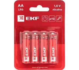 Алкалиновая батарейка EKF типа АА(LR6) блистер 4шт. LR6-BL4 