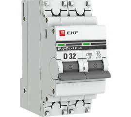 Автоматический выключатель EKF ВА 47-63, 2P, 32А, 4,5kA, PROxima SQ mcb4763-2-32D-pro 