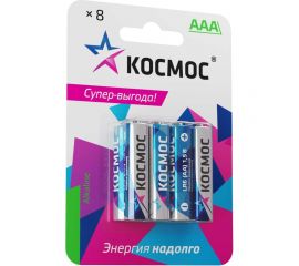 Алкалиновые элементы питания КОСМОС LR03 8 шт. на блистере, KOCLR03BL8 