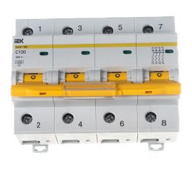 Автоматический модульный выключатель IEK ВА 47-100 4п, C, 100А, 10кА, ИЭК MVA40-4-100-C 