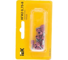 Наконечник-гильза IEK, НГИ2 0,75-8, темно-красный, 20шт UTE10-4-D75-100 