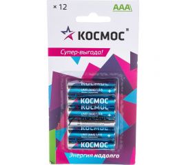 Алкалиновые элементы питания КОСМОС LR03 12 шт. на блистере, KOCLR03BL12 