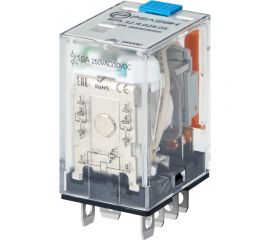 Миниатюрное силовое реле Релеон 2 CO контакта 10А;= 24В DC; блокируемая кнопка проверки, RP532902405 