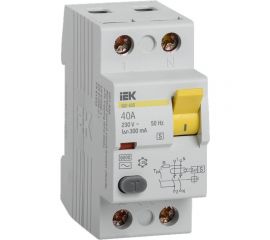 Устройство защитного отключения IEK ВД1-63S УЗО, 2Р, 40А, 300мА MDV12-2-040-300 