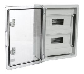 Пластиковый распределительный щит Plastim для настенного монтажа, IP65, прозрачная дверца PP3114 