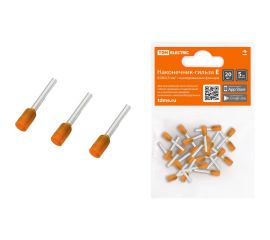 Наконечник-гильза TDM Е0508 0,5мм2 с изолированным фланцем 20шт SQ0568-0036 