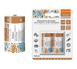 Элемент питания TDM LR20 D Alkaline 1,5V BP-2 Народный SQ1702-0015 