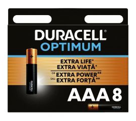 Батарейки Duracell Optimum щелочные, размера ААА, 8 шт., Б0056025 