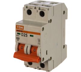 Автоматический выключатель TDM ВА47-29 2Р 25А 4.5кА D SQ0206-0159 