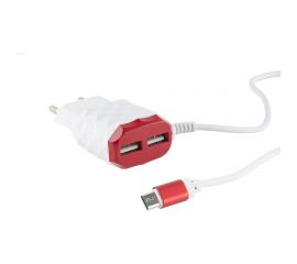 СЗУ Red Line 2 USB+MicroUSB модель NC-2.1AC, 2.1A, красный УТ000013617 
