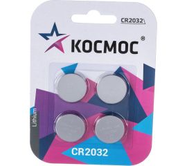 Элемент питания КОСМОС CR2032 3V Lithium 4BL, KOC2032BL4 