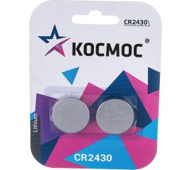 Элемент питания КОСМОС CR2430 3V Lithium 2BL, KOCR2430BL2 