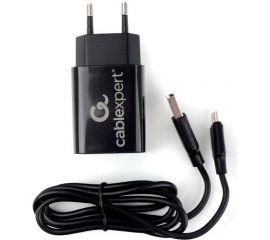 Адаптер питания Cablexpert USB 2 порта, 2.4A, черный + кабель 1м lightning MP3A-PC-36 