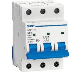 Автоматический выключатель CHINT NB1-63, 3P, 6A, 6кА, характеристика C 179709 