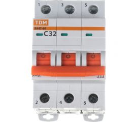 Автоматический выключатель TDM ВА47-60 3Р 32А 6кА характеристика С SQ0223-0112 