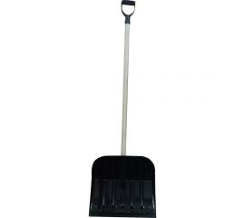 Лопата из поликарбоната с деревянным черенком Gigant температура работы до -60 C, черная, 450х390 мм GDEV-10 