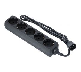Удлинитель ExeGate для ИБП SPU-5-1,8B 5 евророзеток с заземлением, 1,8м, вилка IEC320-C14 UPS, черный 221202 