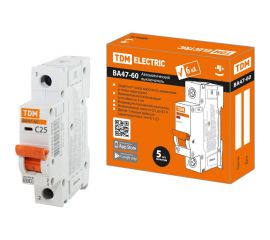 Автоматический выключатель TDM ВА47-60, 1Р, 25А, 6кА, характеристика С SQ0223-0079 