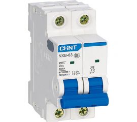 Автоматический выключатель CHINT NXB-63, 2P, 10A, 6кА, характеристика C 814091 