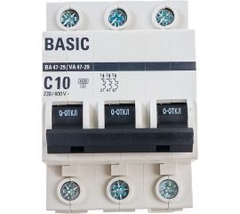 Автоматический трехполюсный выключатель EKF 10А С ВА47-29 4.5кА mcb4729-3-10C 