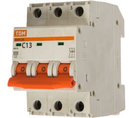 Автоматический выключатель TDM ВА47-29 3Р 13А 4.5кА С SQ0206-0108 