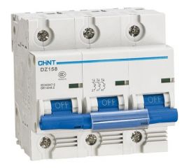 Автоматический выключатель CHINT DZ158-125H, 3P, 80A, 10kA, характеристика 8-12In 158095 