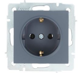 Розетка Lezard VESNA с заземлением, ПБТ, графит 742-3488-122B 